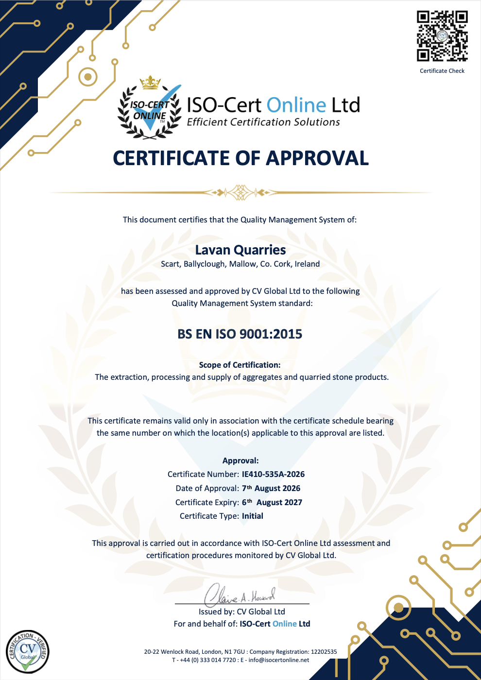 ISO 9001:2015 Certificate